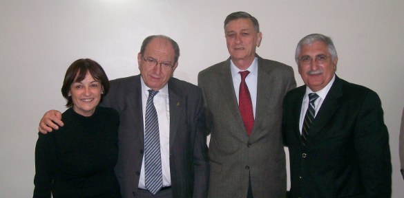 Elías Soso y Ricardo Diab recibieron a Alicia Ciciliani y Hermes Binner.