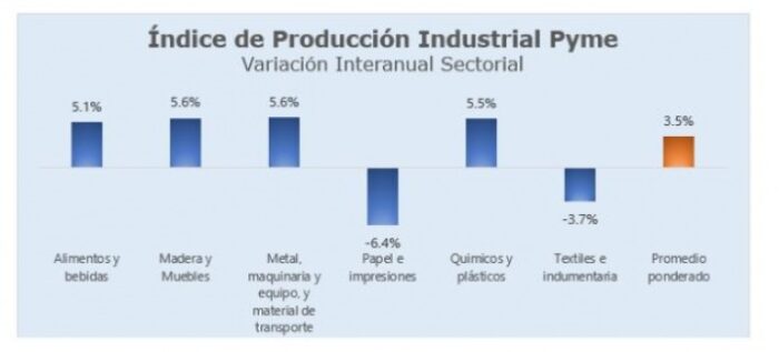 Industria pyme argentina: creció 3,5% anual en enero de 2023.